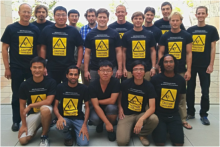 UCSB’s student chapter of IEEE’s Photonics Society, with faculty advisor John Bowers (top left)